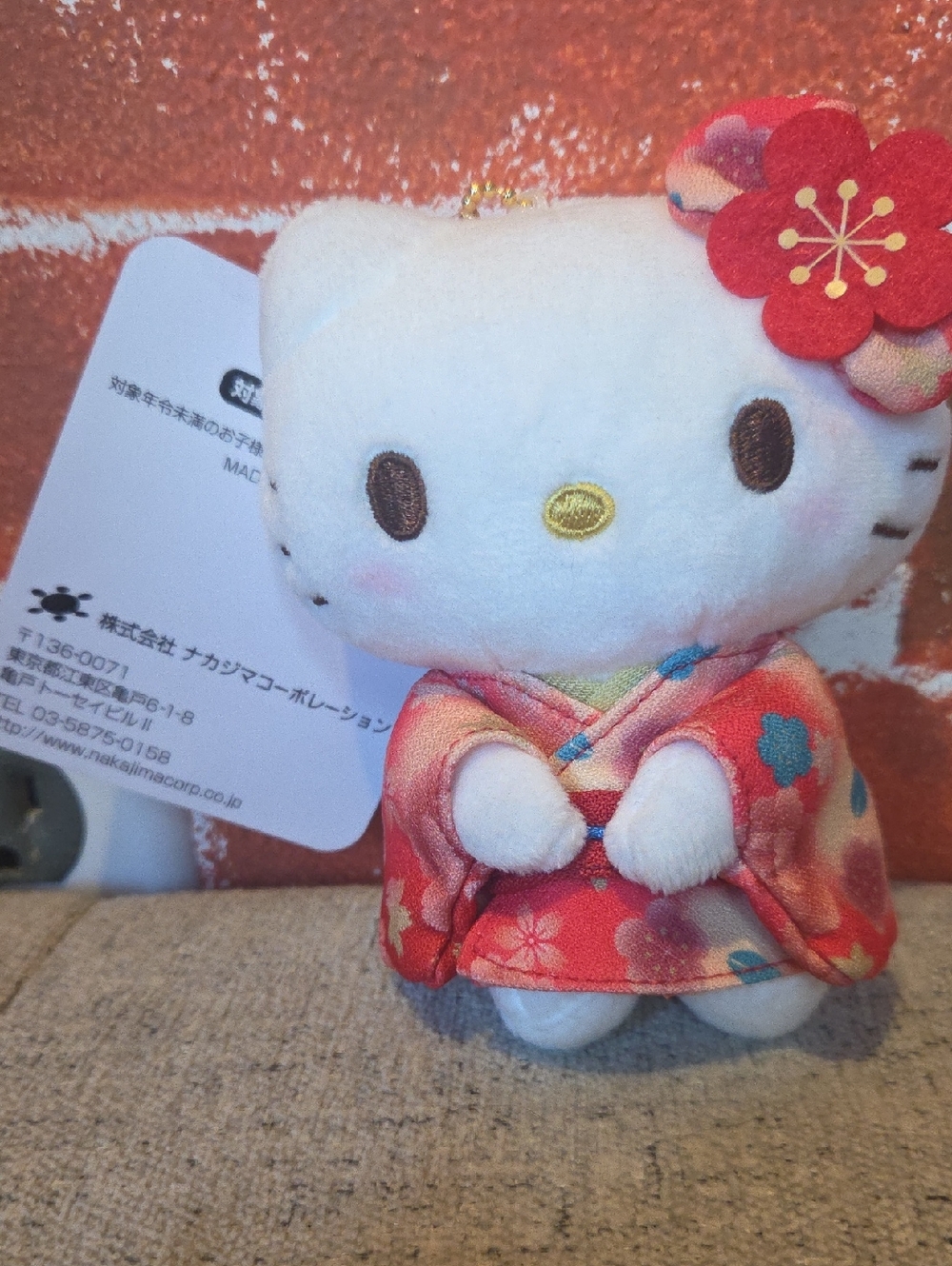 🐱Rare Hello Kitty Sanrio Plush From Tokyo, Japan In Red Floral Kimono🐱